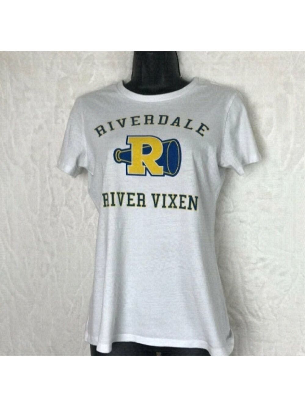 Riverdale White School Logo Crew Neck  T-shirt Size S
